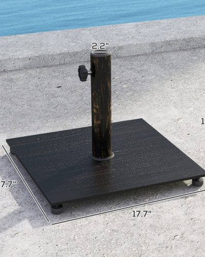 square-patio-umbrella-base-29-lbs-metal-umbrella-stand-base-with-adjustable-foot-pads-heavy-duty-patio-umbrella-holder-for-1-51-9-umbrella-poles-for-outdoor-lawn-poolside-bronze
