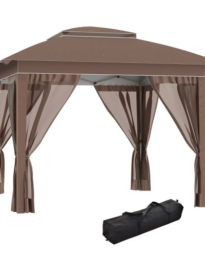 outsunny-12-x-12-pop-up-canopy-tent-with-netting-and-carry-bag-instant-sun-shelter-with-137-sq-ft-2