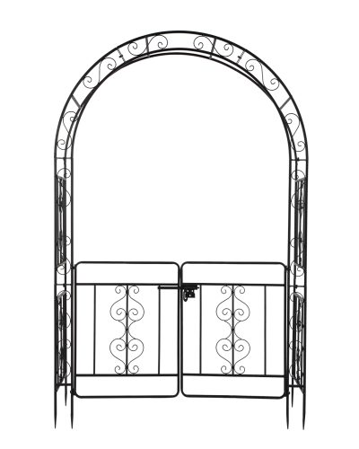 7ft-black-double-decked-rounded-roof-with-door-wrought-iron-iron-arch-courtyard