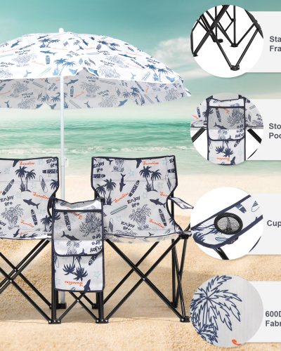 59x19-6x31in-coconut-tree-pattern-fishing-chair-with-parasol-camping-chairs